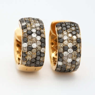 Argollas Diamantesta Huggie en Oro Rosa 18K con Diamantes