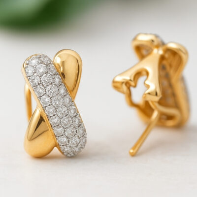 Aretes Diamantesta Paloma en Oro Rosa 18K con Diamantes