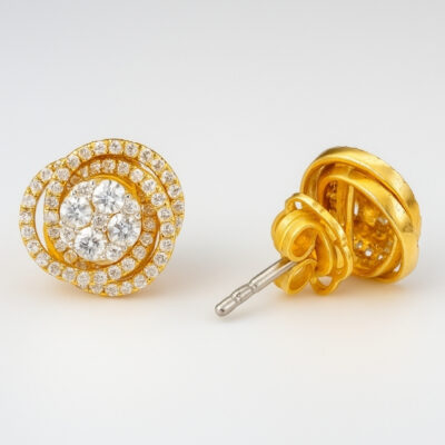 Aretes Diamantesta Rosa en Oro Rosa 18K con Diamantes