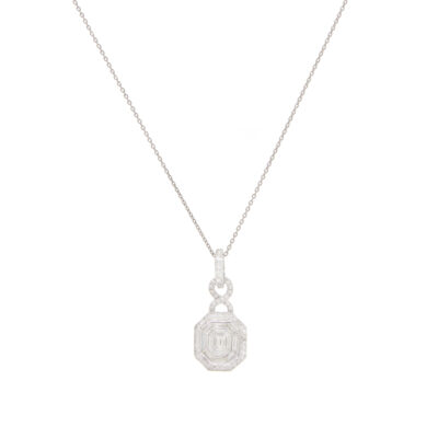 Collar Diamantesta en Oro Blanco 18K con Diamantes