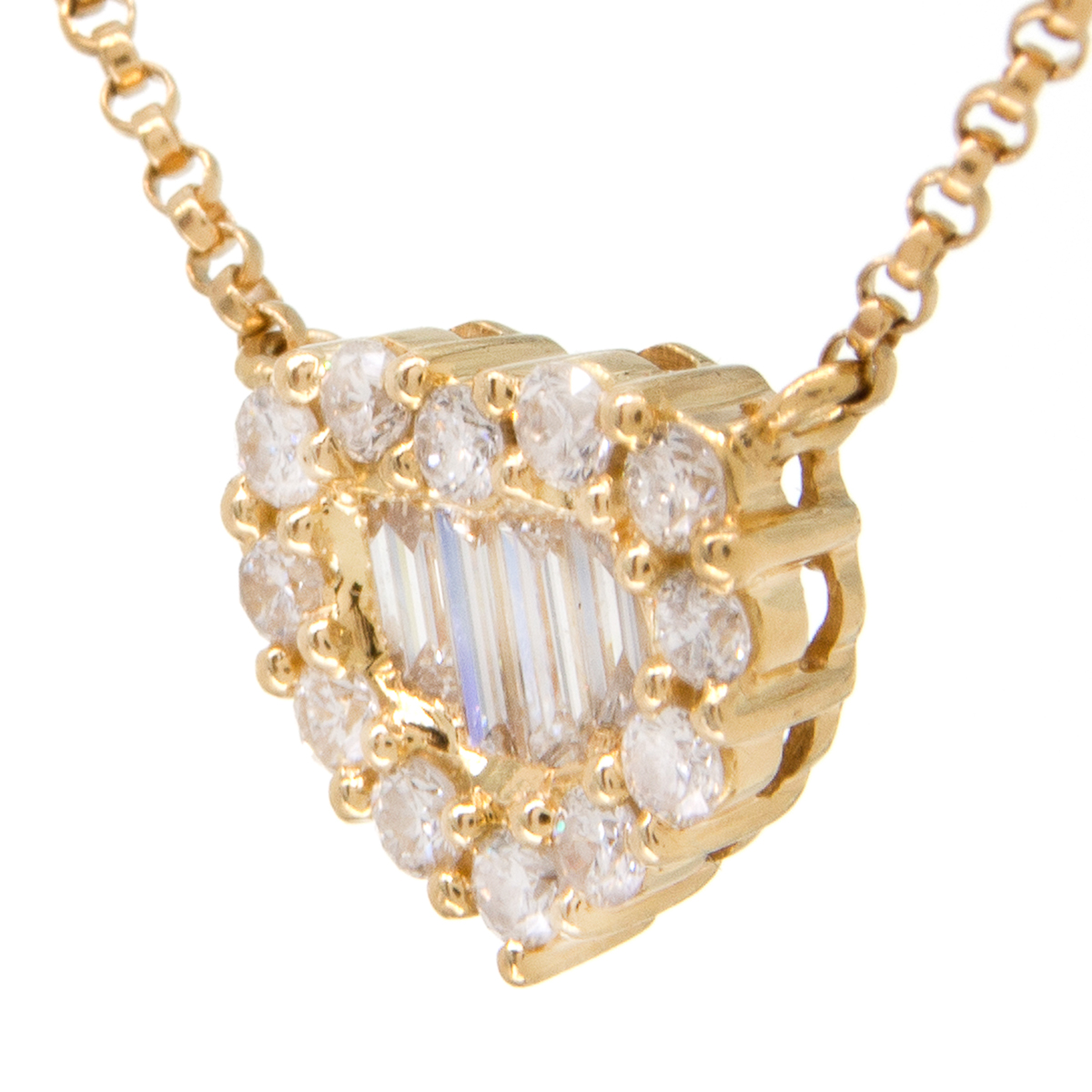 Collar Corazón en Oro Amarillo 18K con Diamantes