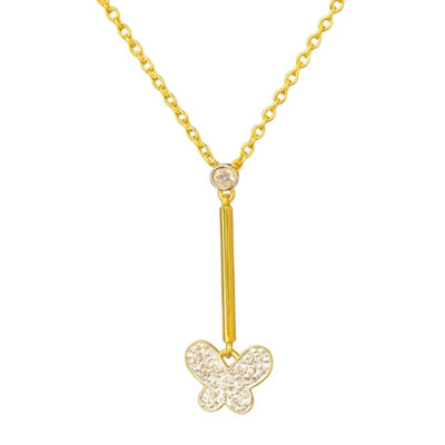 Collar Diamantesta Mariposa en Oro Amarillo 18K con Diamantes