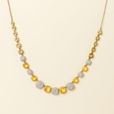 Collar Diamantesta Satín en Oro Amarillo 18K con Diamantes