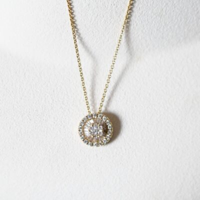 Collar Diamantesta Roseta en Oro Amarillo u Oro Blanco 18K con Diamantes