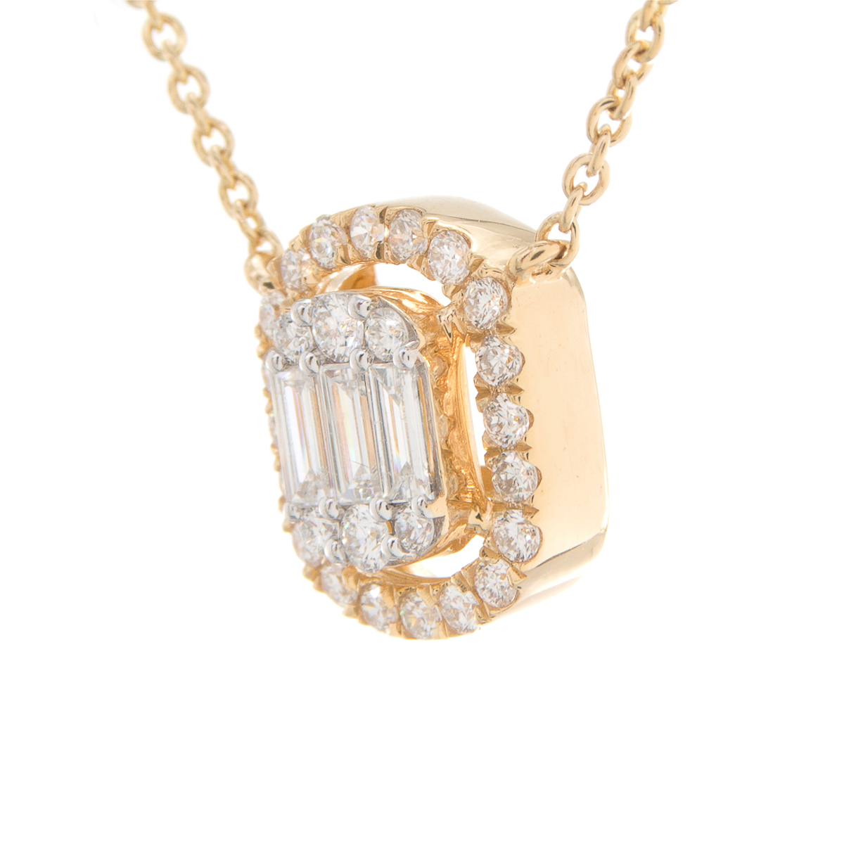 Collar Diamantina en Oro Amarillo 18K con Diamantes