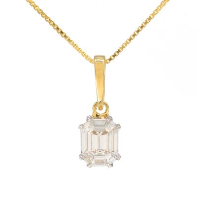Collar Diamantina en Oro Amarillo 18K con Diamantes