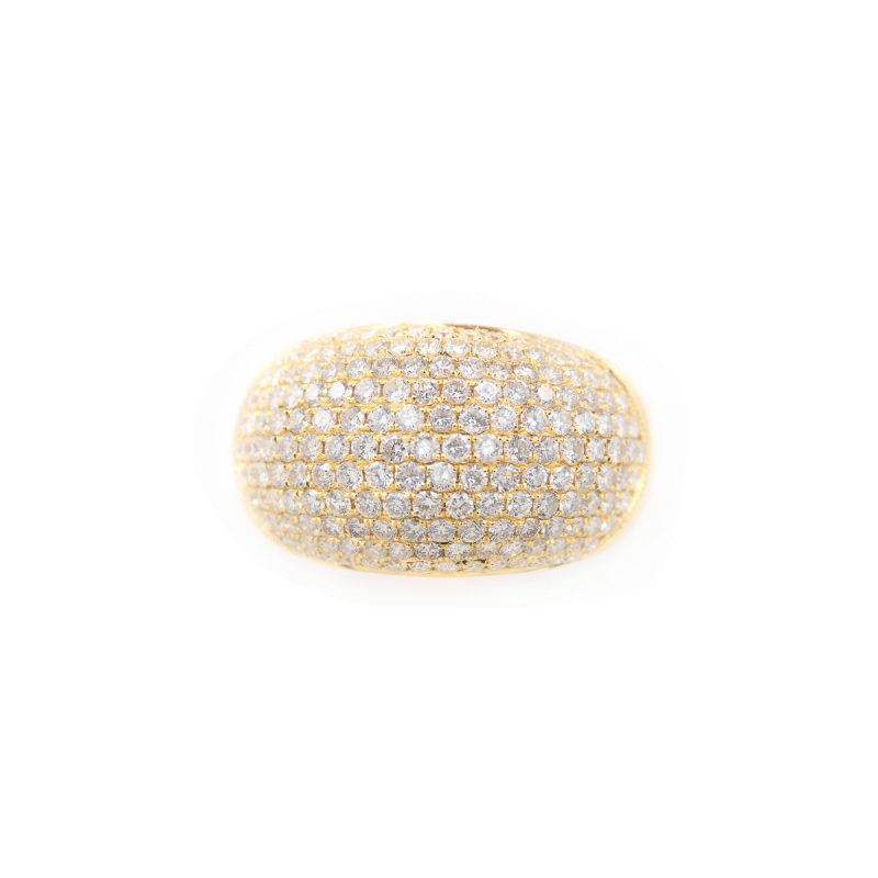 Sortija Diamantesta Ancha en Oro Amarillo 18K con Diamantes