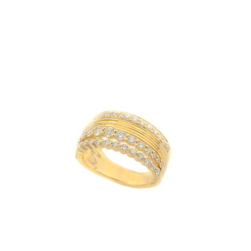 Sortija Diamantesta Ximena entorchada en Oro Amarillo 18K con Diamantes