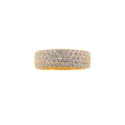 Sortija Banda de Diamantes en Oro Amarillo 18K