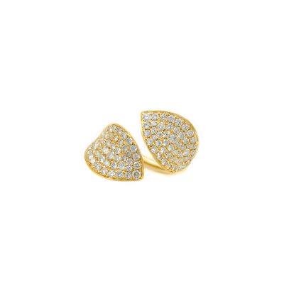 Sortija Tika Hojas en Oro Amarillo 18K con Diamantes