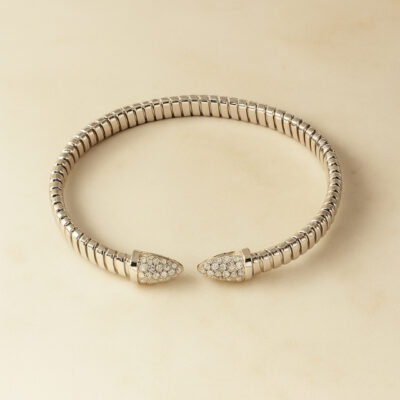 Pulsera Diamantesta Pirámide en Oro Blanco 18K con Diamantes