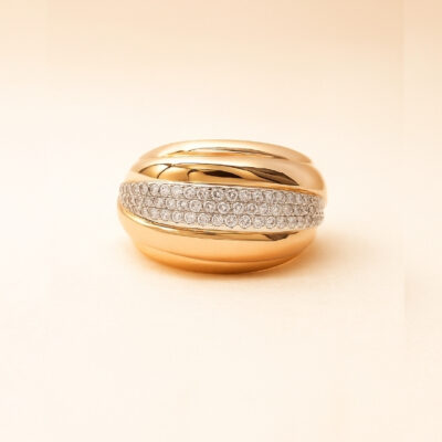 Sortija Diamantesta Hatum en Oro Rosa 18K con Diamantes