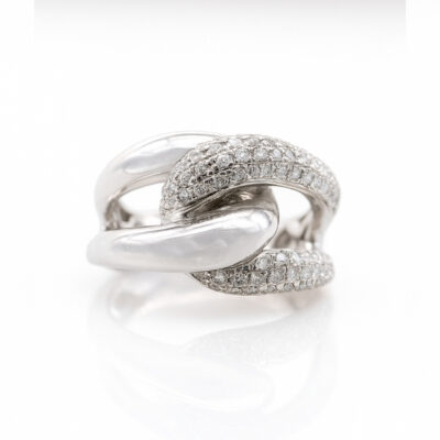 Sortija Diamantesta Libertad en Oro Blanco18K con Diamantes