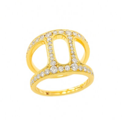 Sortija Diamantesta H en Oro Amarillo 18K con Diamantes