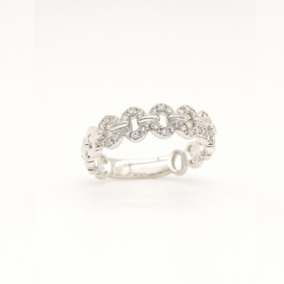 Churumbela Diamantesta Circle en Oro Blanco 18K con Diamantes