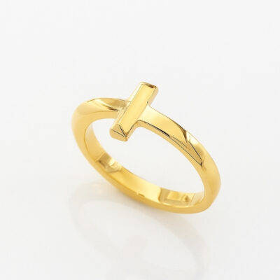 Sortija 18k "T" en Oro Amarillo
