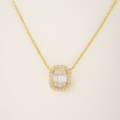 Collar Diamantesta Diamantina en Oro Amarillo 18K con Diamantes