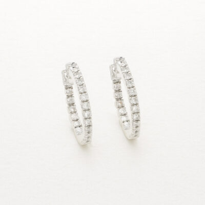 Argolla Diamantesta delgada en Oro Blanco 18k con Diamantes