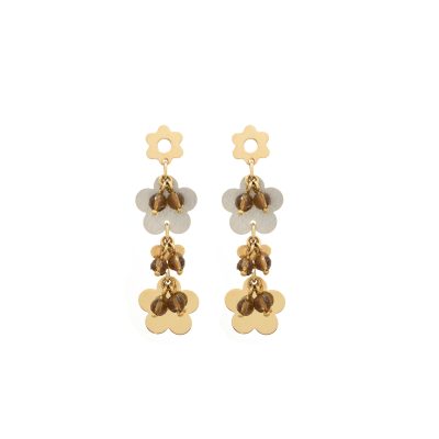 Aretes labrados Margarita en Oro 18k