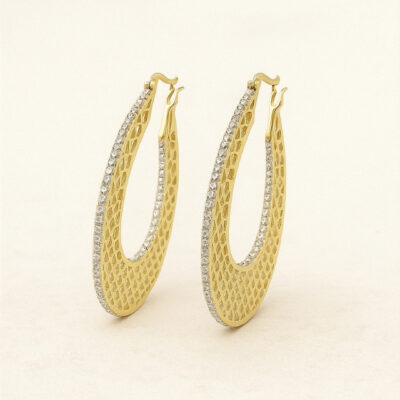 Argolla Diamantesta Calada en Oro Amarillo 18k y Diamantes