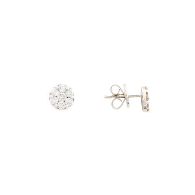 Aretes Diamantesta Roseta en Oro Blanco 18k con Diamantes