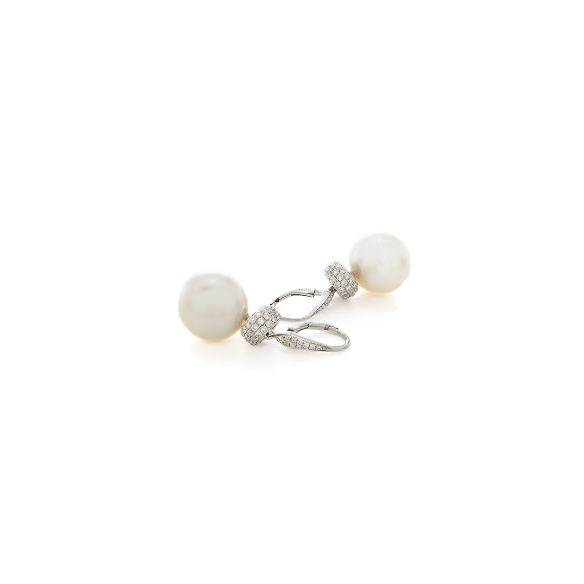 Aretes Love Pearls South Sea en Oro Blanco 18k
