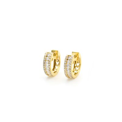 Argollas Diamantesta en Oro Amarillo 18k con Brillante