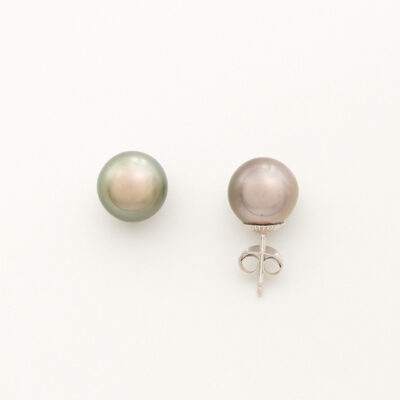 Aretes Love Pearls en Oro Blanco 18k con Perla Tahití