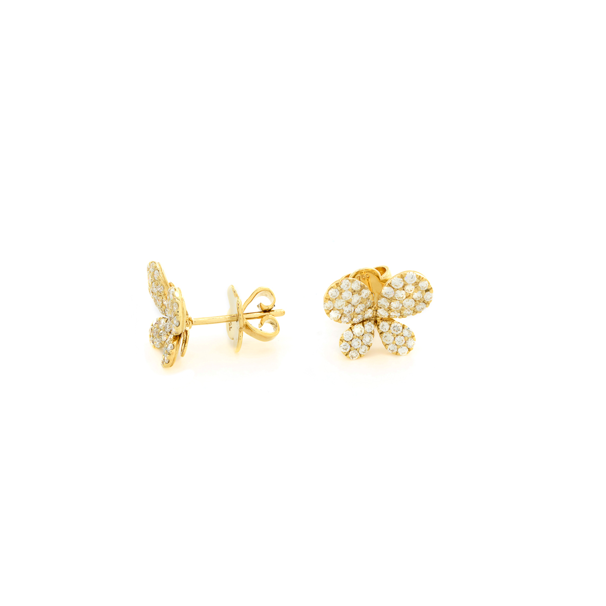 Aretes Mariposa en Oro 18k con Brillantes