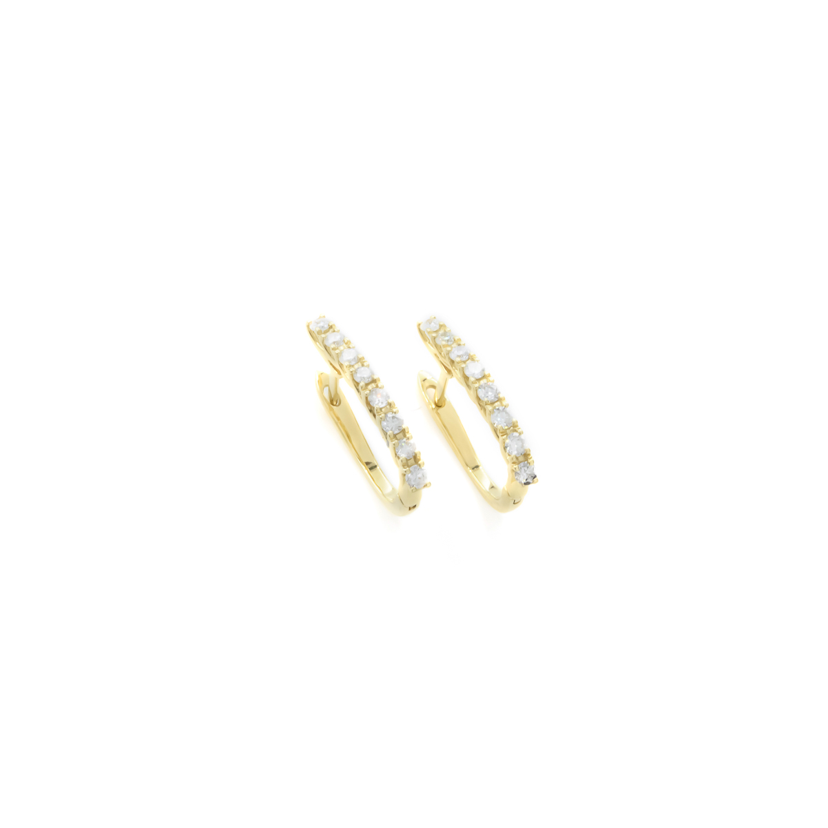 Argollas Rectas Diamantesta en Oro Amarillo 18k con Brillantes