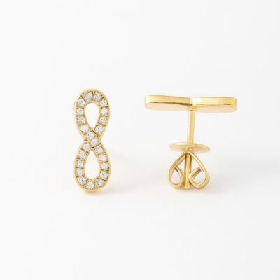 Aretes Diamantesta Infinito en Oro Amarillo 18k con Diamantes