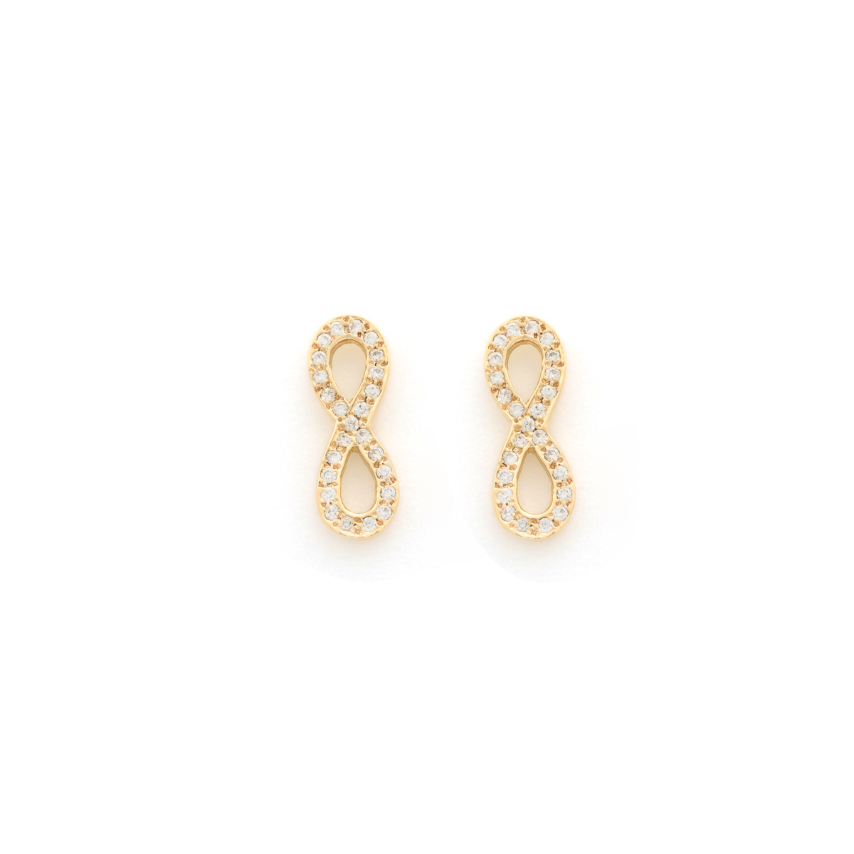 Aretes Diamantesta Infinito en Oro Amarillo 18k con Brillantes