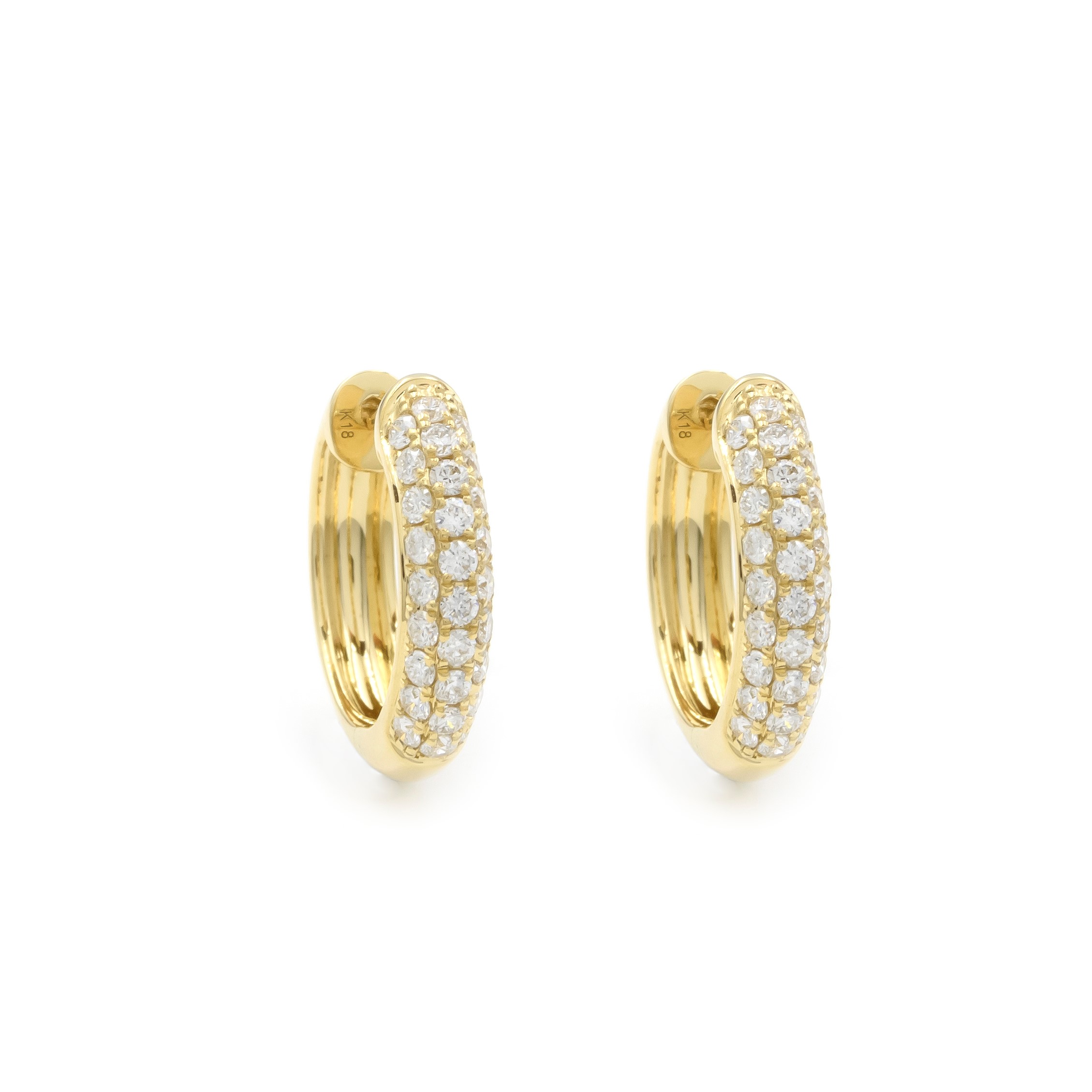 Argolla Redonda Diamantesta en Oro Amarillo 18K con Diamantes