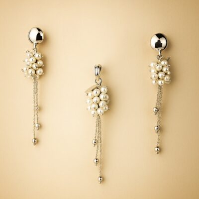 Juego Love Pearls Pure Uwas en Oro Blanco