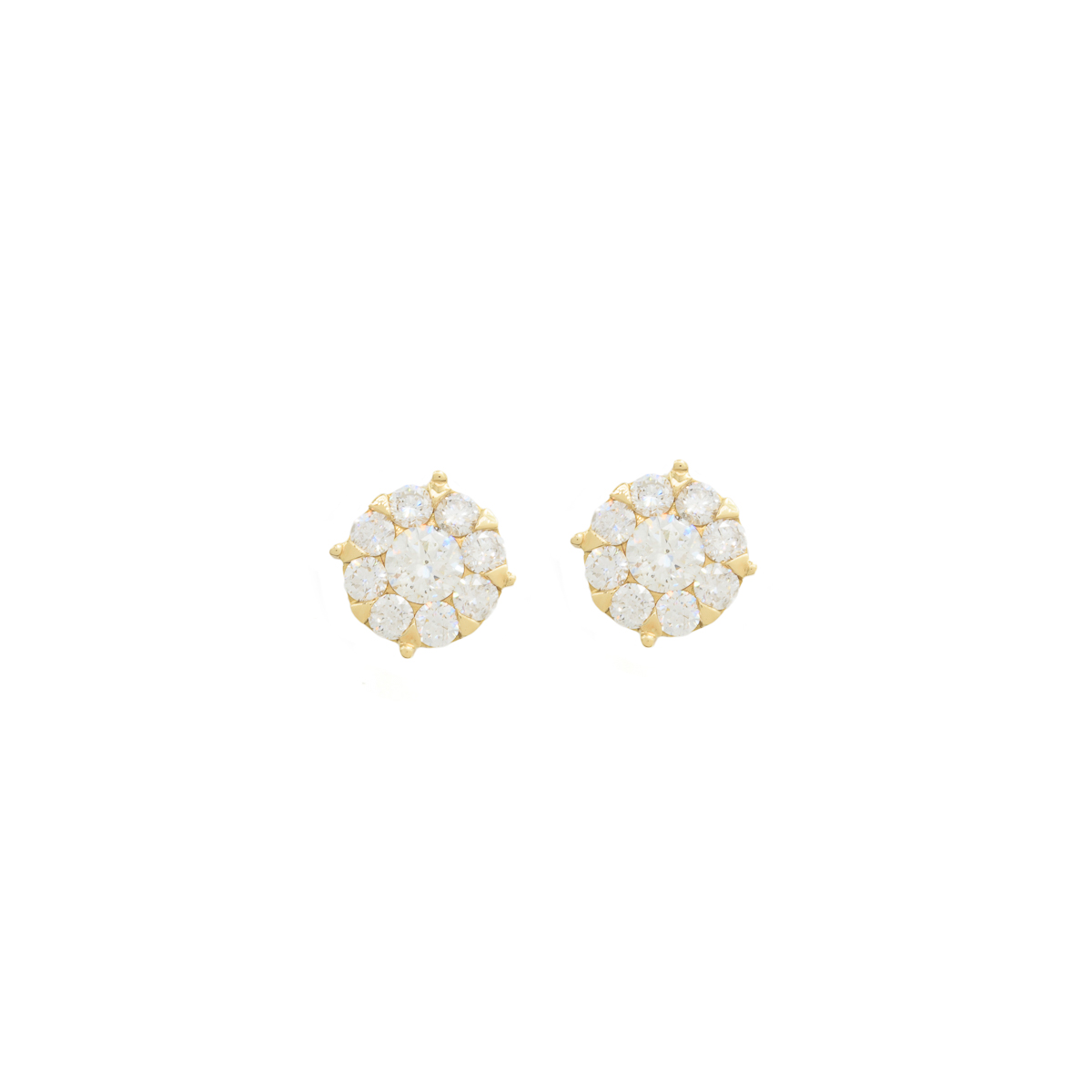 Aretes Diamantesta Solitario en Oro Amarillo 18k con Brillantes