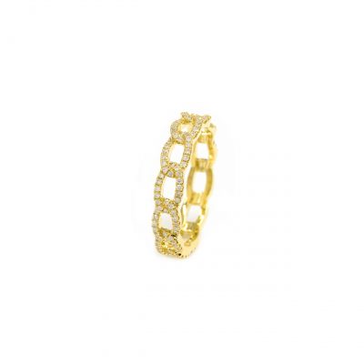 Sortija Eslabones Cartier en Oro Amarillo 18K con Diamantes