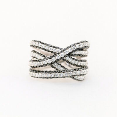 Sortija Diamantesta Hypnotique en Oro Blanco 18K con Diamantes