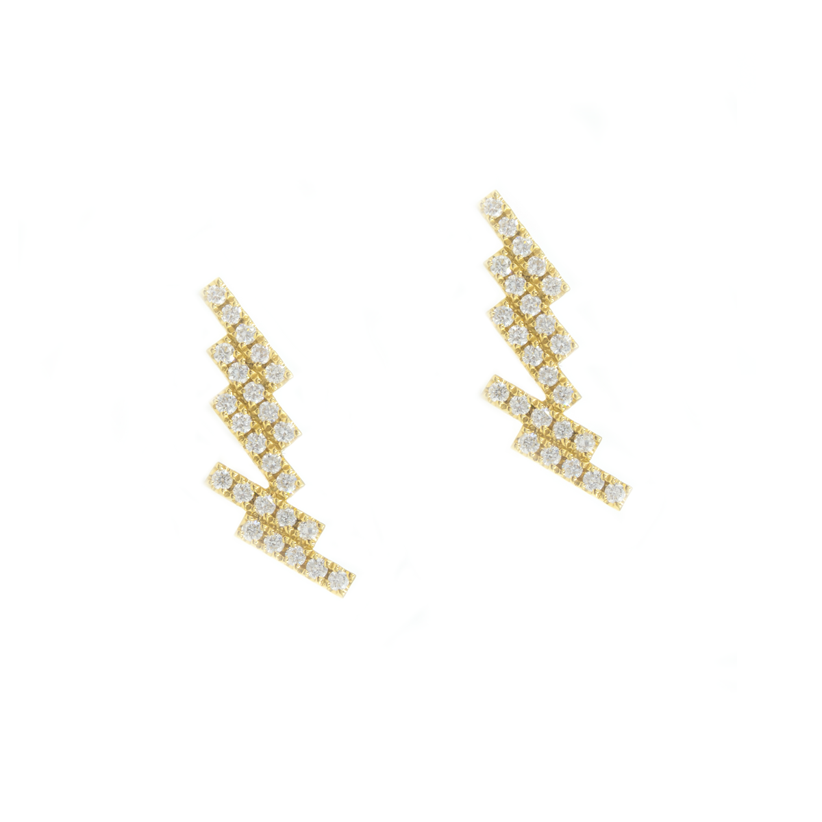 Aretes Rayo en Oro 18k con Diamantes