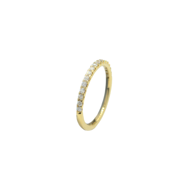 Sortija Riviere en Oro Amarillo 18k con Diamantes