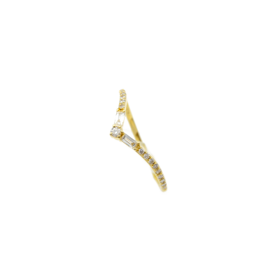 Sortija Diamantesta V en Oro Amarillo 18k con Diamantes