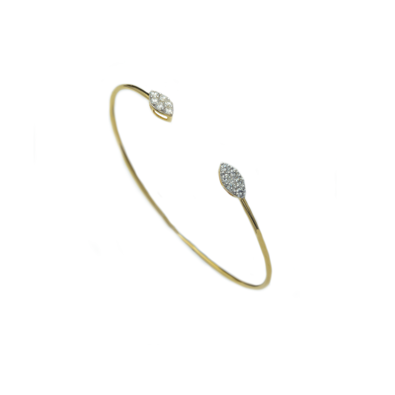 Pulsera dura de Diamantes en Oro 18k