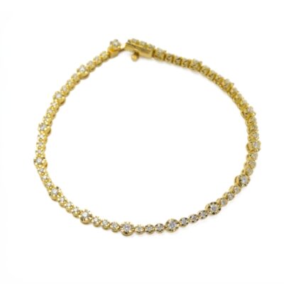 Pulsera Diamantesta Tennis de Diamantes en Oro Amarillo 18k