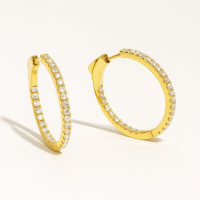 Argolla Diamantesta Ovalada en Oro Amarillo 18k con Diamantes