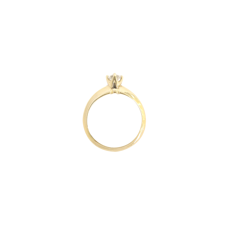 Anillo de compromiso solitario en Oro Amarillo 18K con Diamante