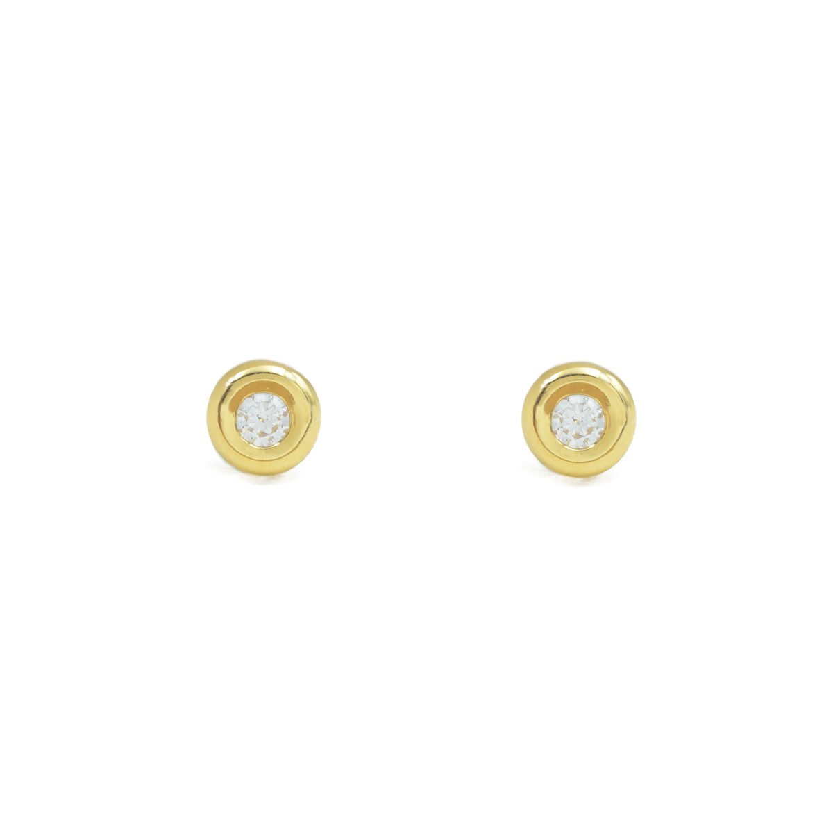 Aretes Solitario en Oro 18k con Diamantes