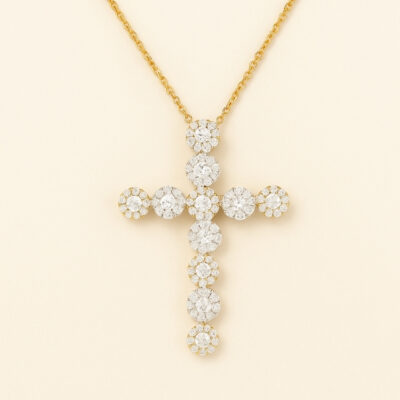 Collar Biru Cruz en Oro Amarillo 18K con Diamantes