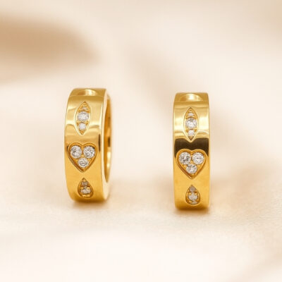 Argollas con brillantes en oro amarillo 18K