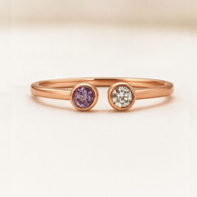 Sortija  zafiro rosado en oro rosa 18K