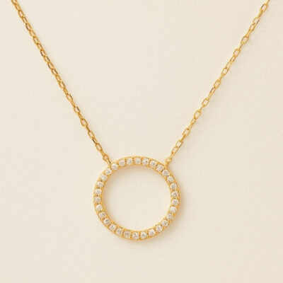 Collar círculo de diamantes en oro amarillo 18K