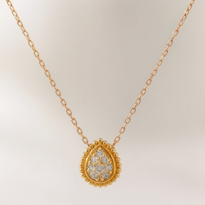 Collar gota de diamantes en oro amarillo 18K